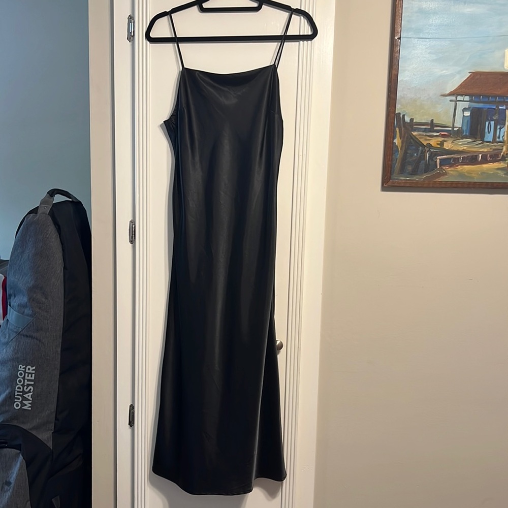 Back slip on top shop dress satin
